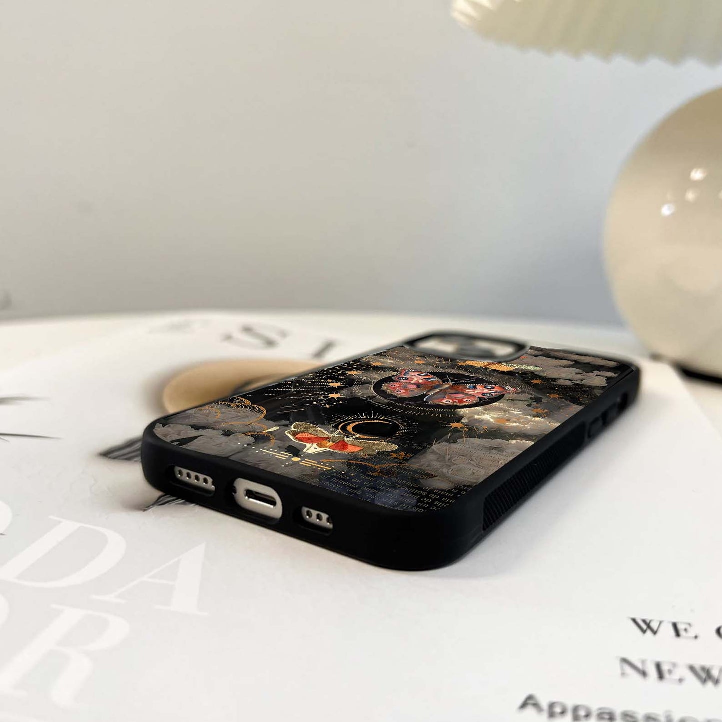 Celestial Moth Aura Glass Case