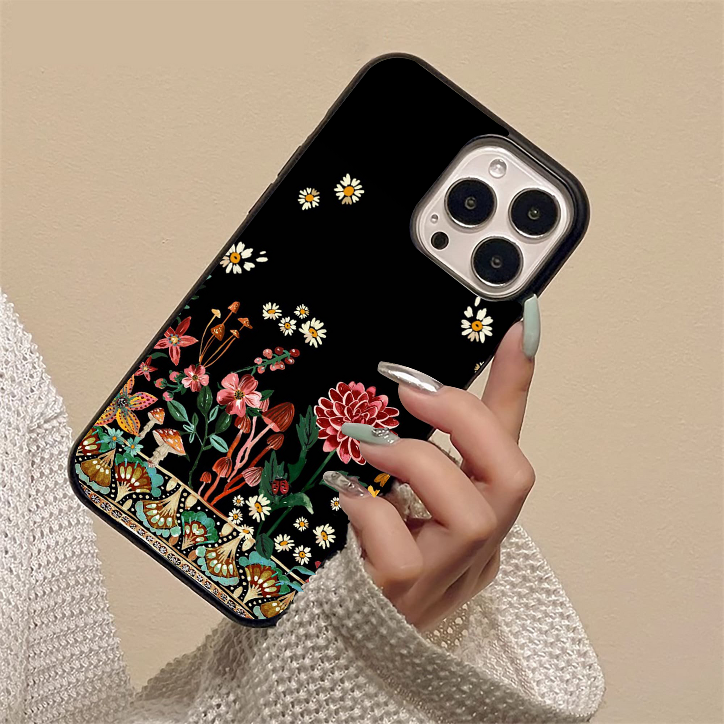 Midnight Bloom Pattern Glass Case
