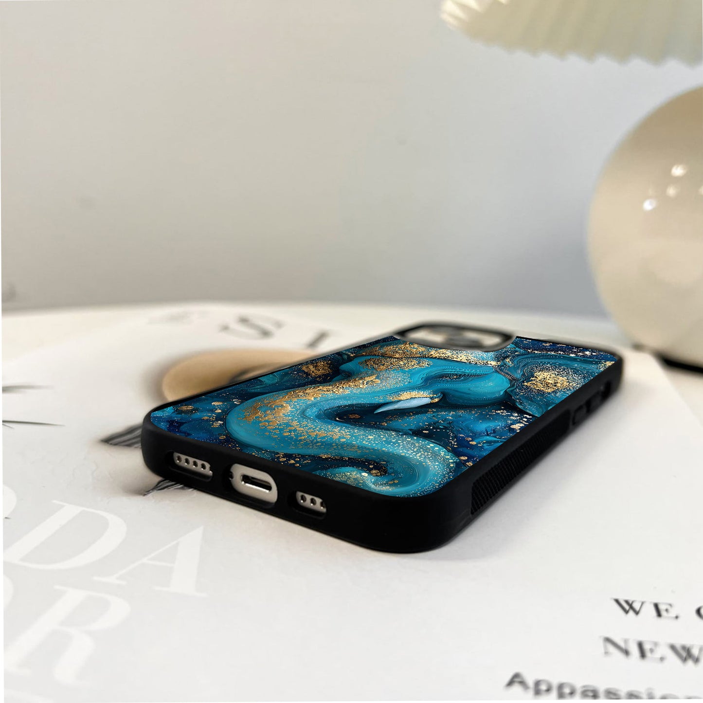 Royal Blue Ganesha Art Glass Case
