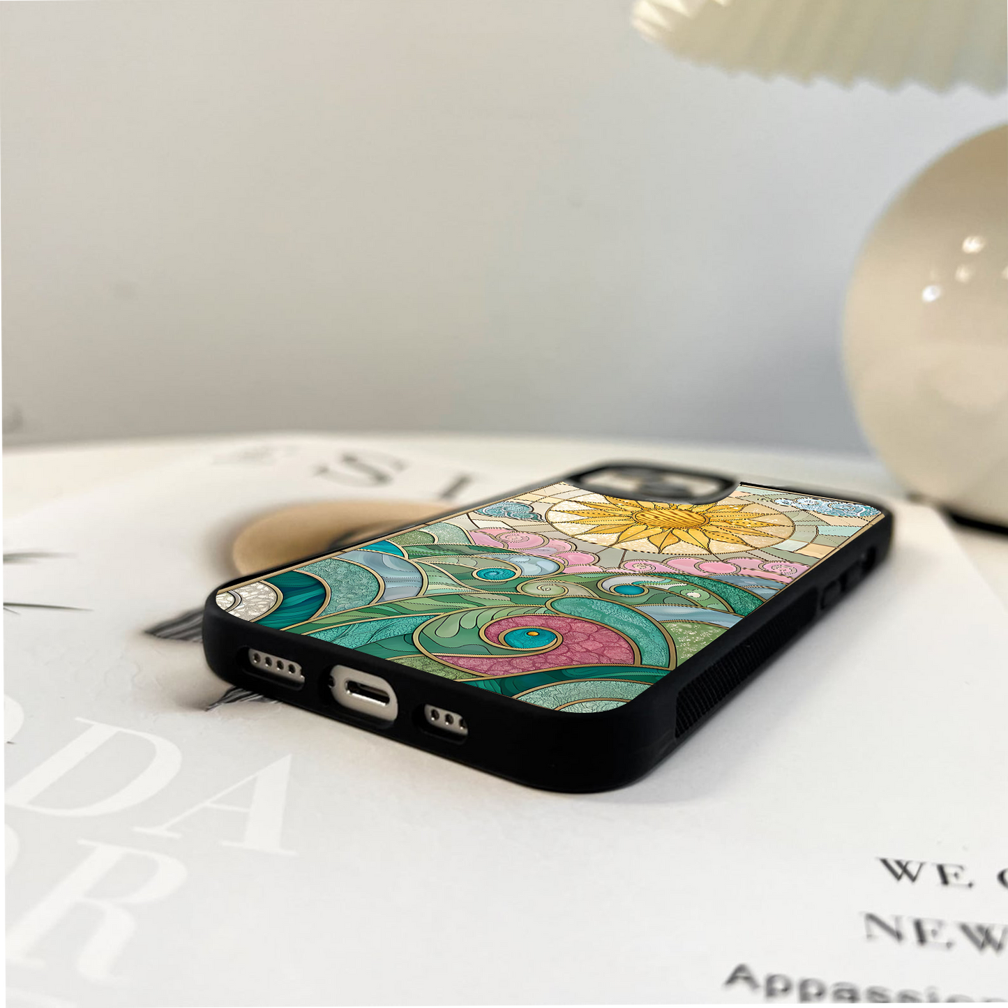 Radiant Sunrise Waves Glass Case