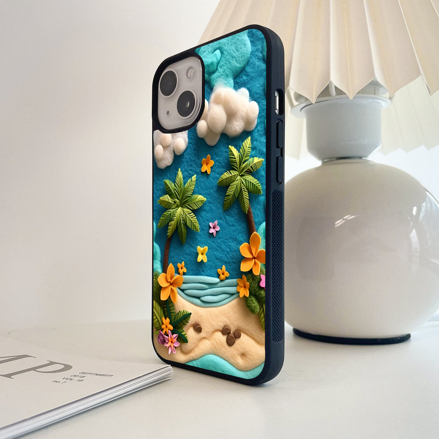 Tropical Felt Escape Glass Case