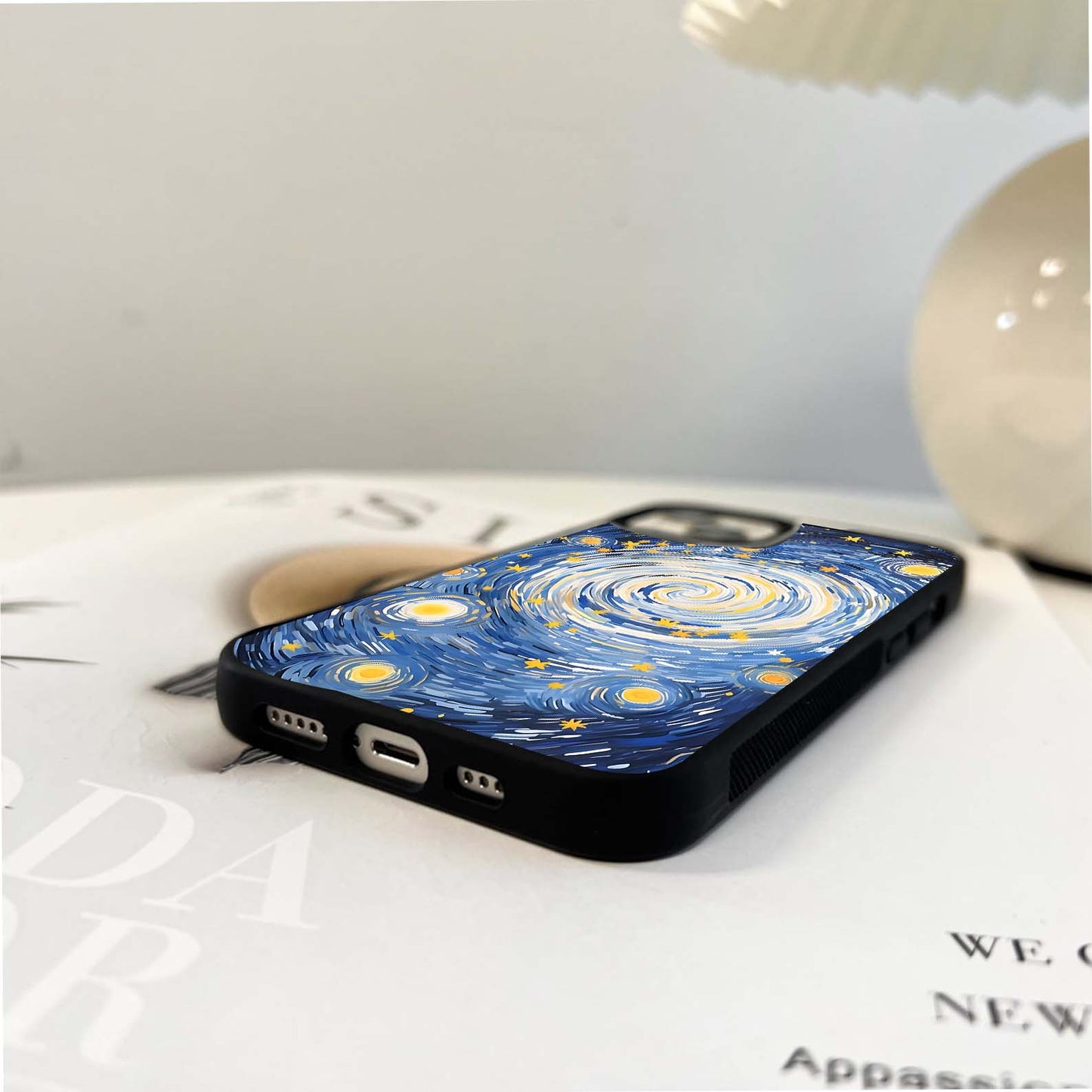 Swirling Starry Sky Glass Case