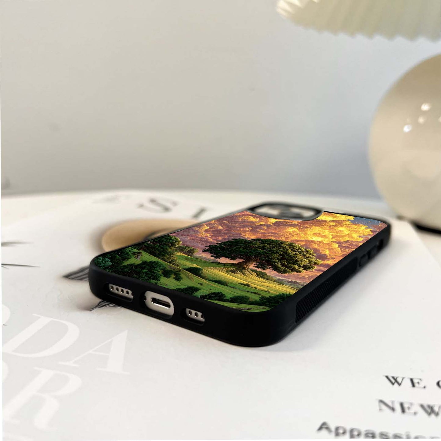 Golden Cloud Scenery Glass Case