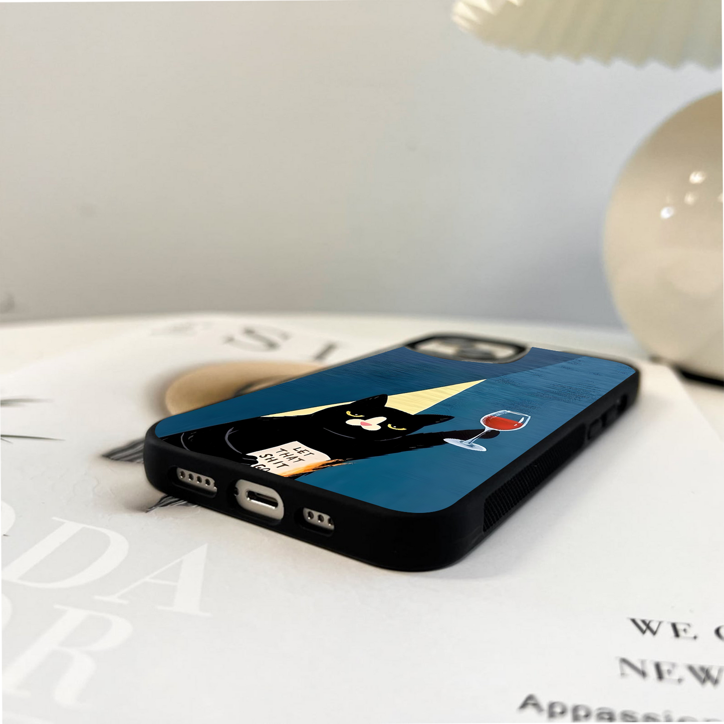 Burning Cat Affirmation Glass Case