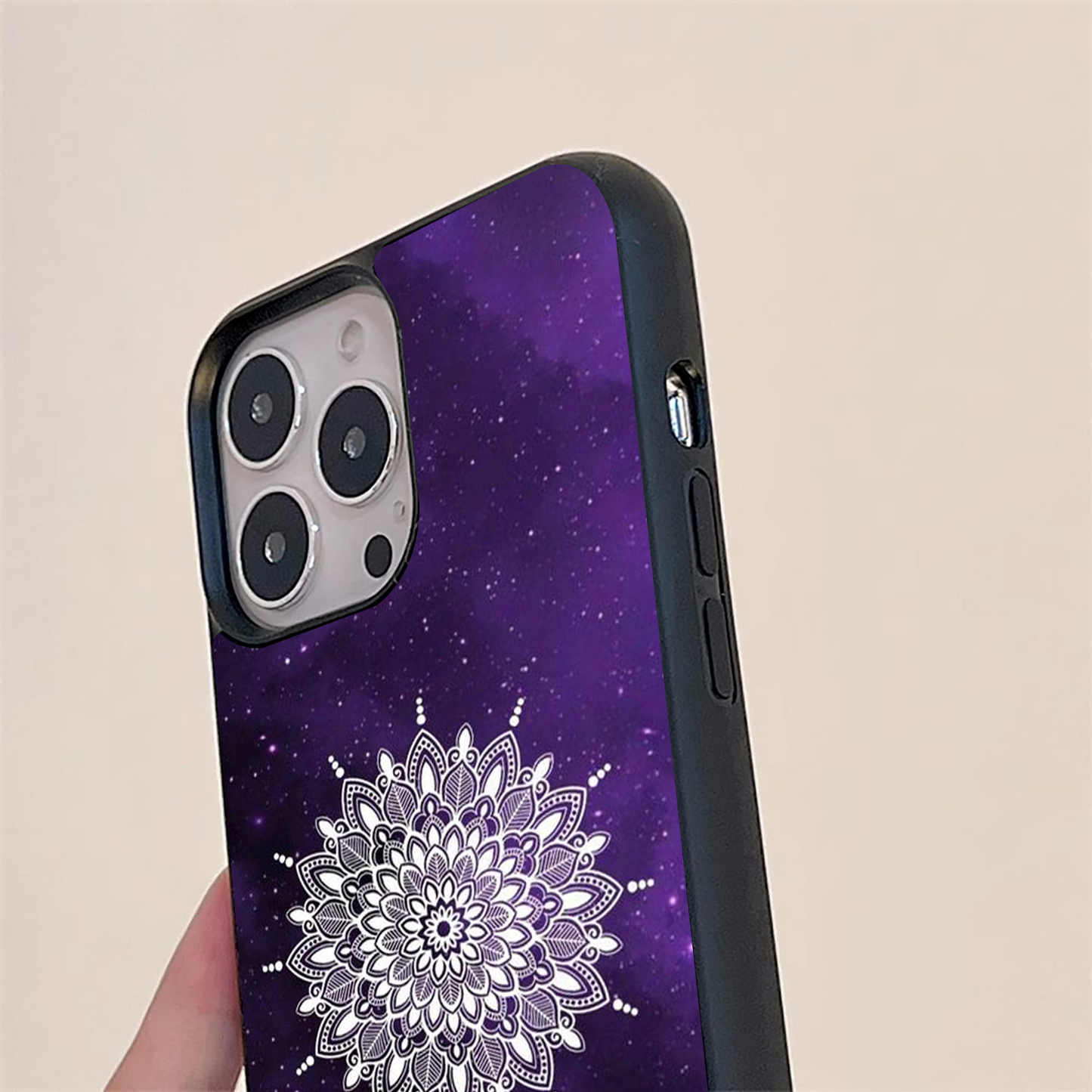 Violet Sky Mandala pattern Glass Case