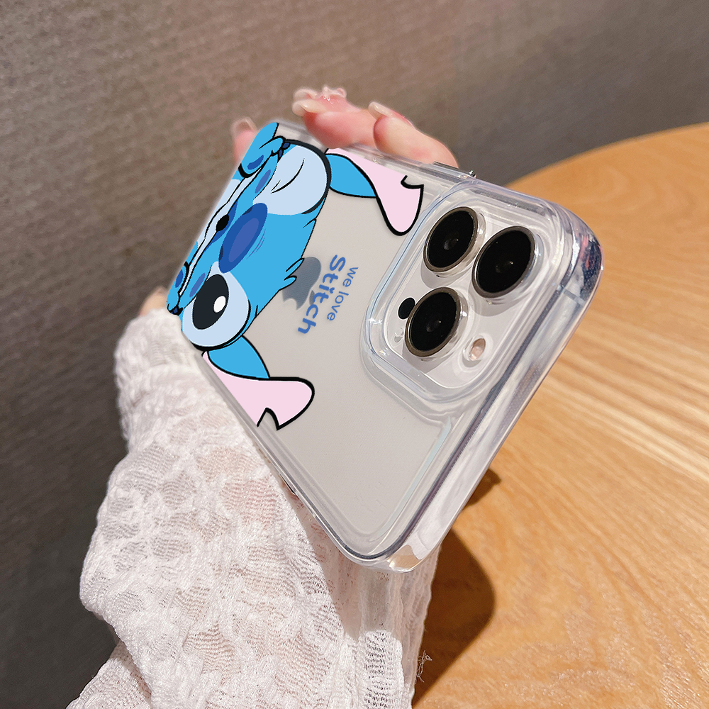 Pooh and Stitch-Stitch Clear Silicon Cover