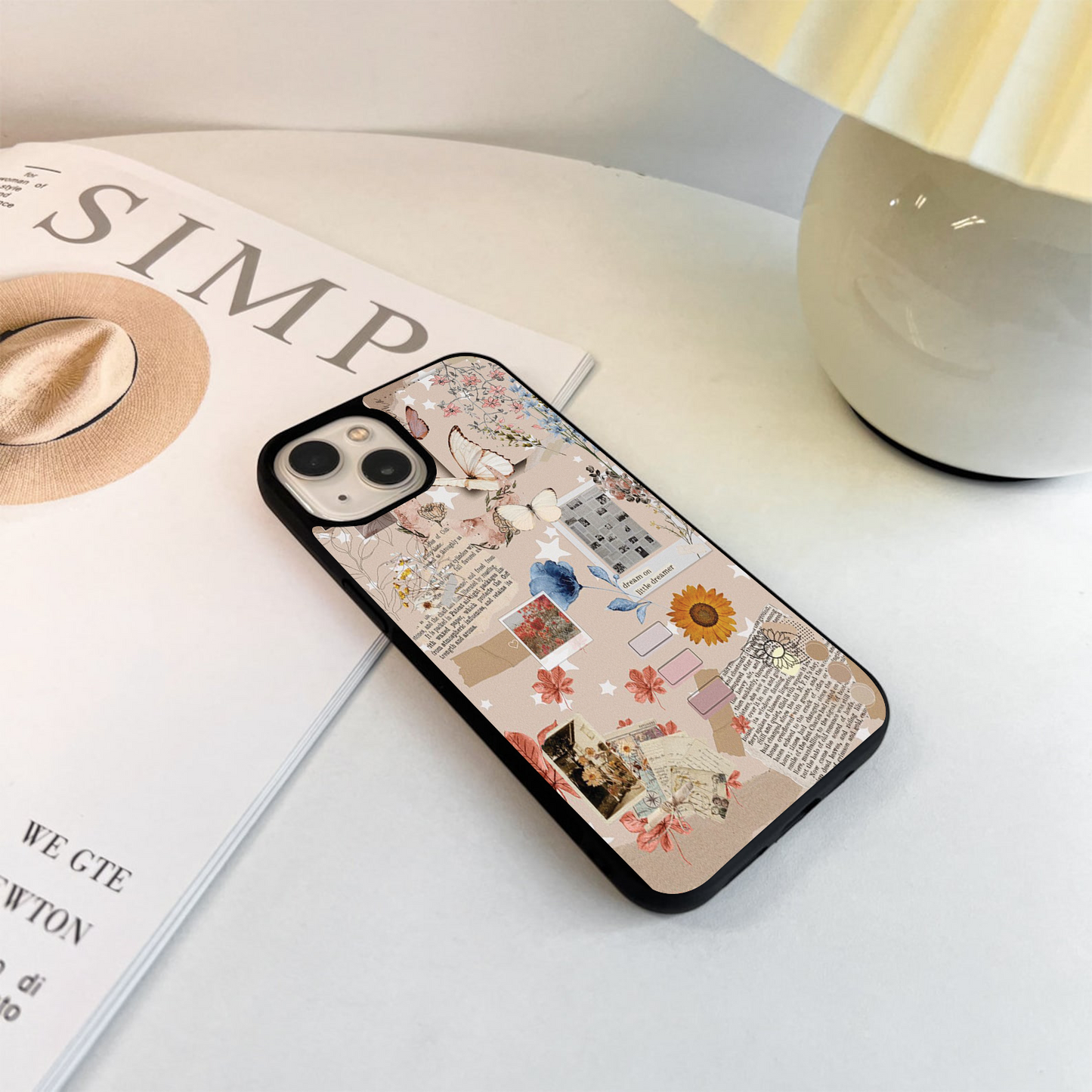 Aesthetic Butterfly Glass Case