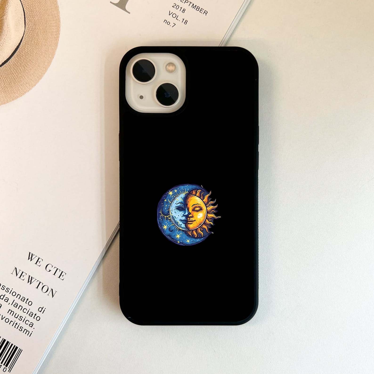 Vibrant Artistic Sun and Moon Glass Case