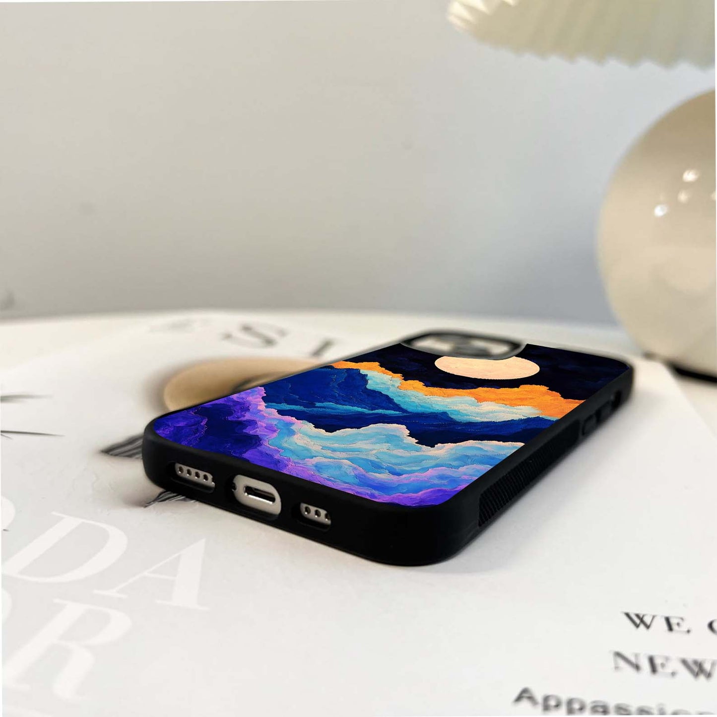 Colorful Surreal Mountains Glass Case