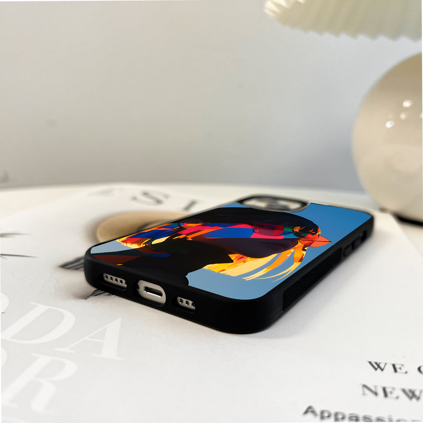 Rainbow Glitch Glow Glass Case