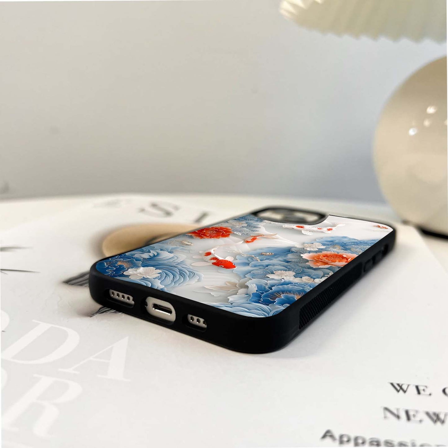 Koi Blossom Serenity Glass Case