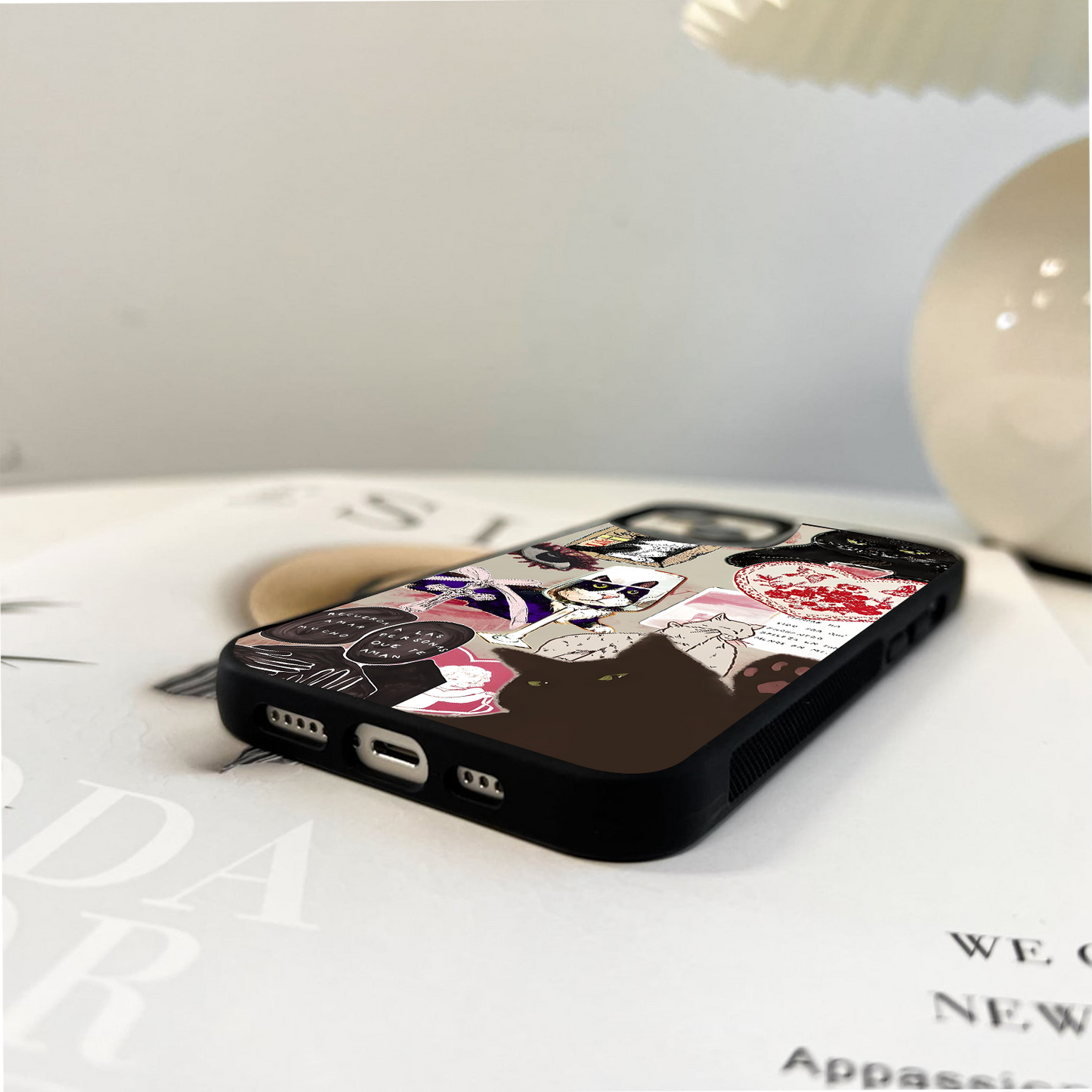 Aesthetic Pin Cats Glass Case