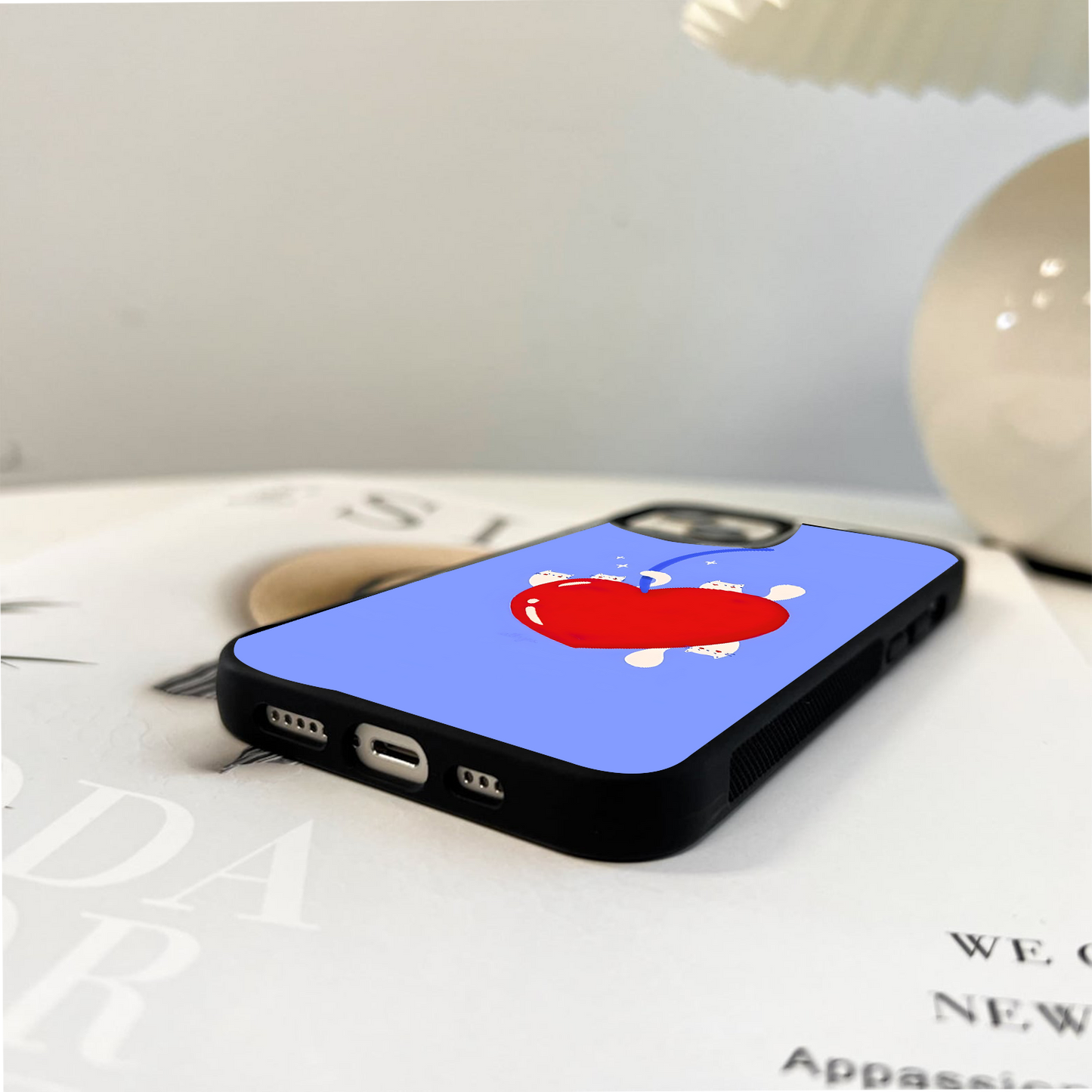 Cherry Cat Art Glass Case