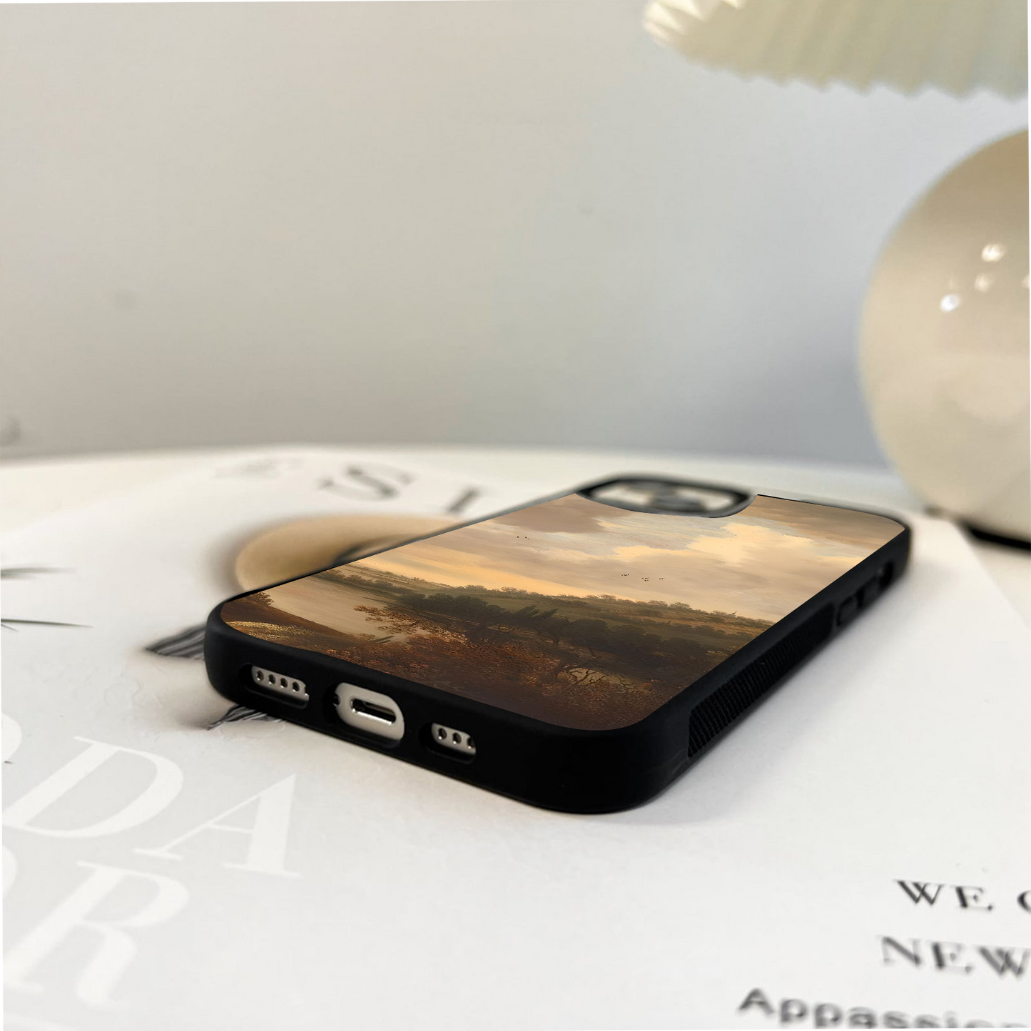 Early River Themes Glass Case