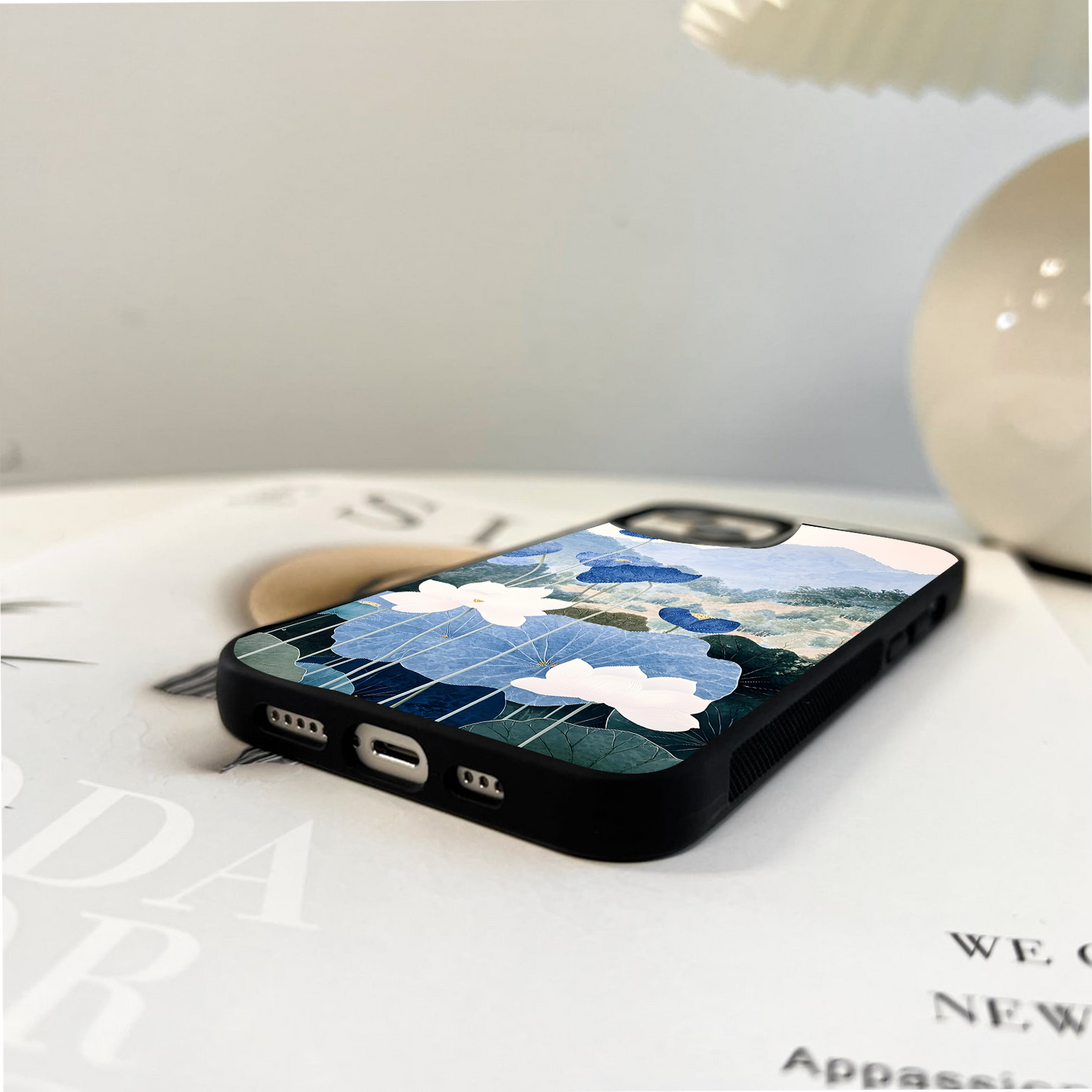 Lotus Dream Scene Glass Case