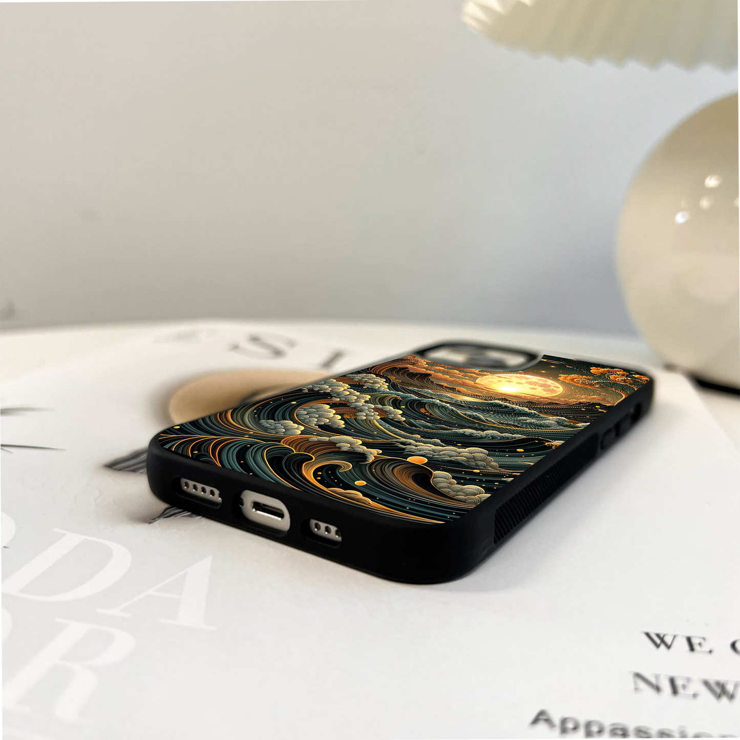 Moonlit Ocean Whirl Glass Case