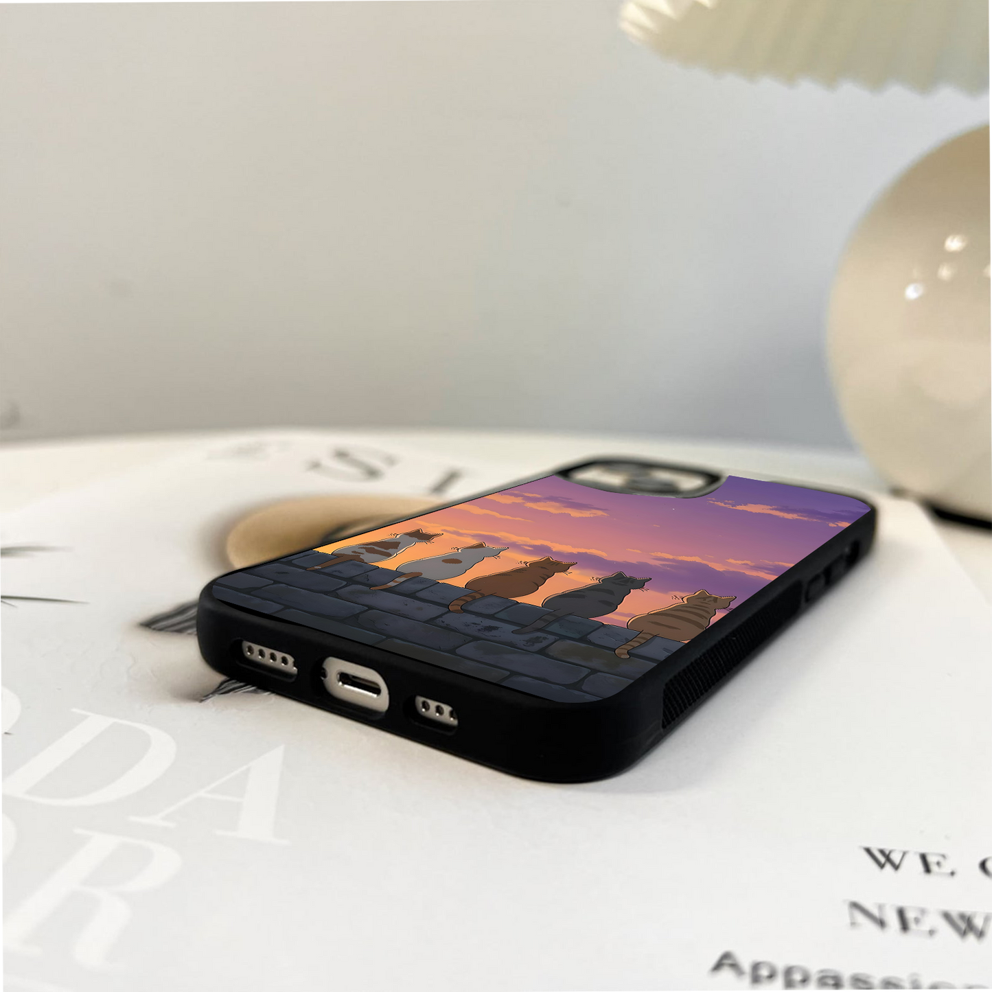 Evening Cat Watch Glass Case