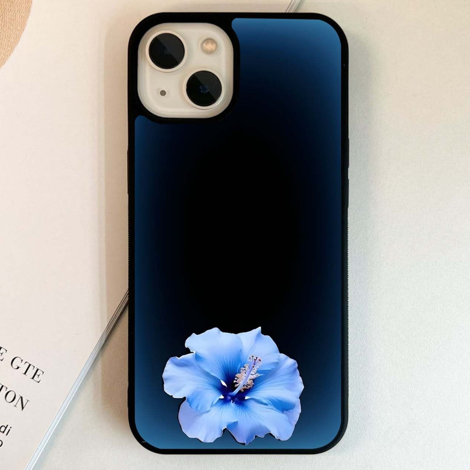 Hibiscus Flower blue glow Glass Case – Phone Villa