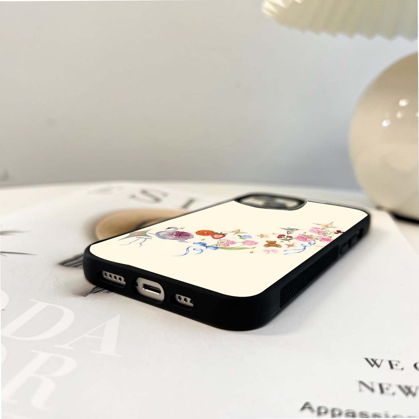 Whimsical Garden Collage Glass Case