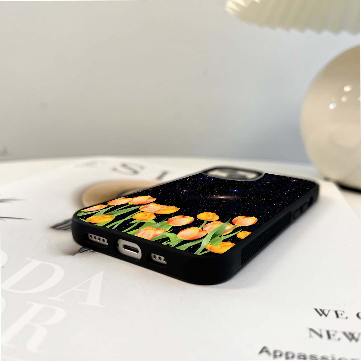 Cosmic Tulip Glow Glass Case