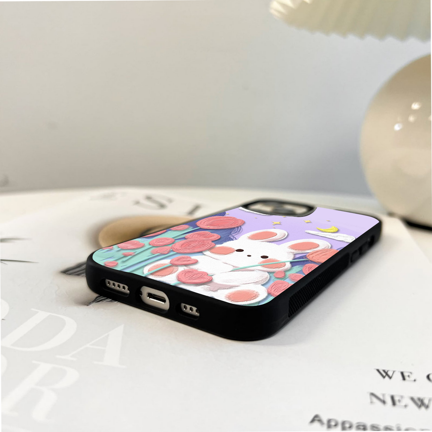 Dreamy Bunny Hideaway Glass Case