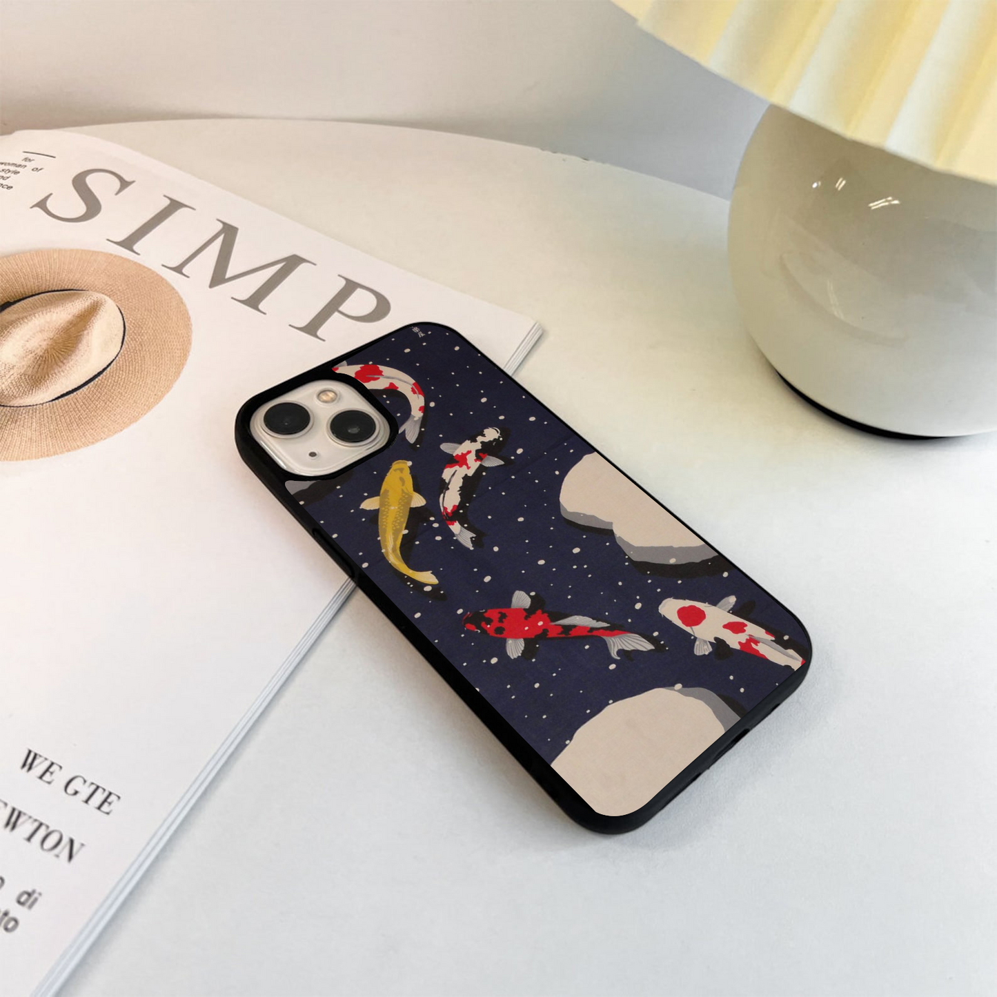 Floating Dreams of Koi Glass Case