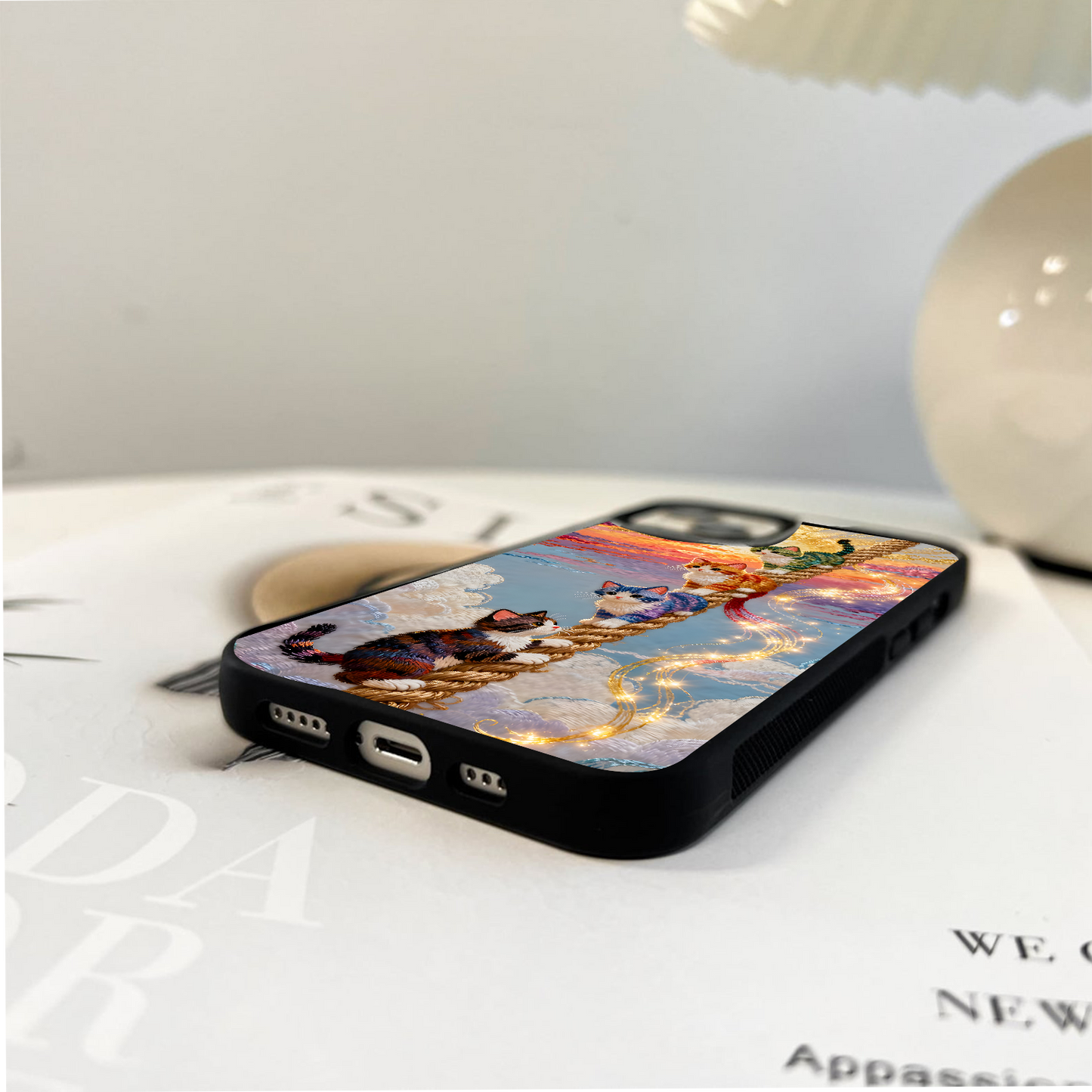 Cats Dreamy Sunset Glass Case