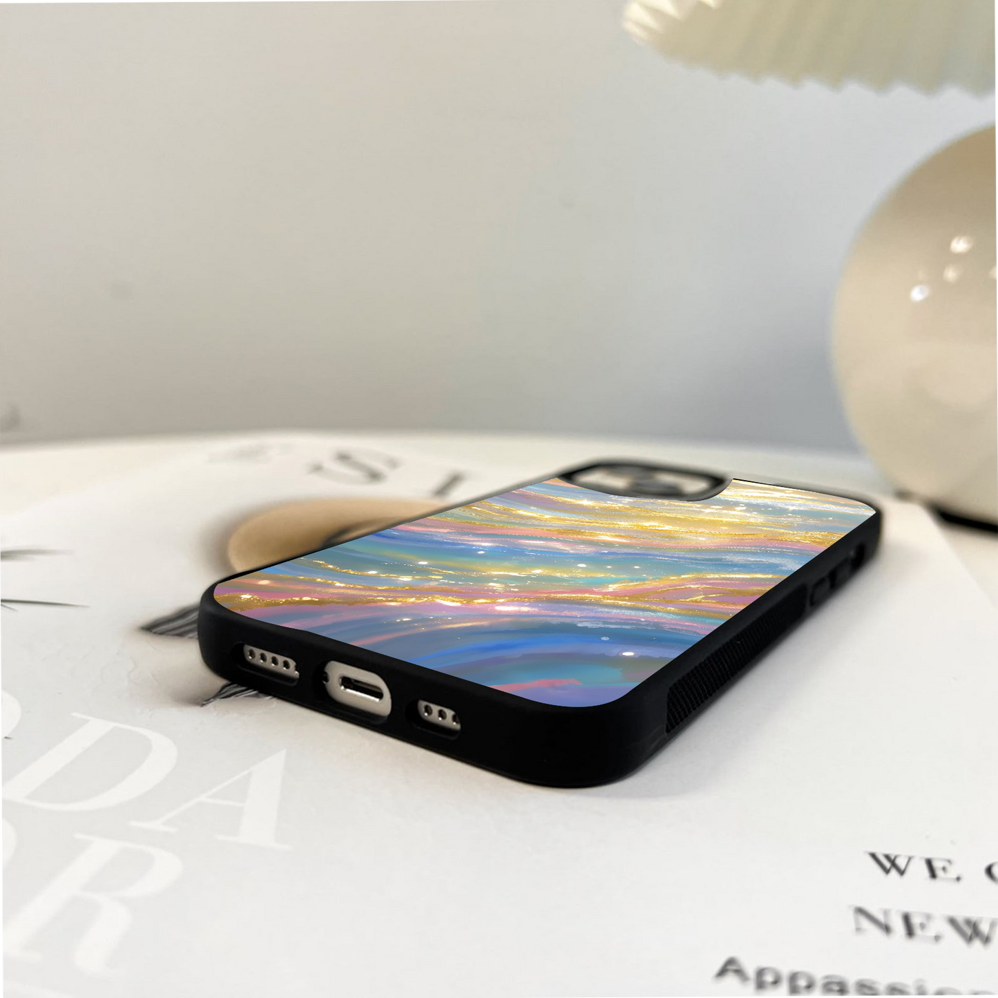 Golden Dream Waves Glass Case