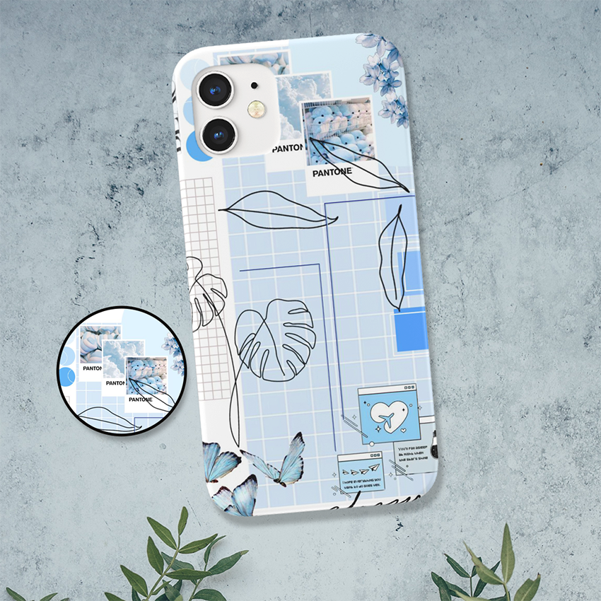 Blue Aesthetic Flower Pantone Slim Case Cover With Same Design