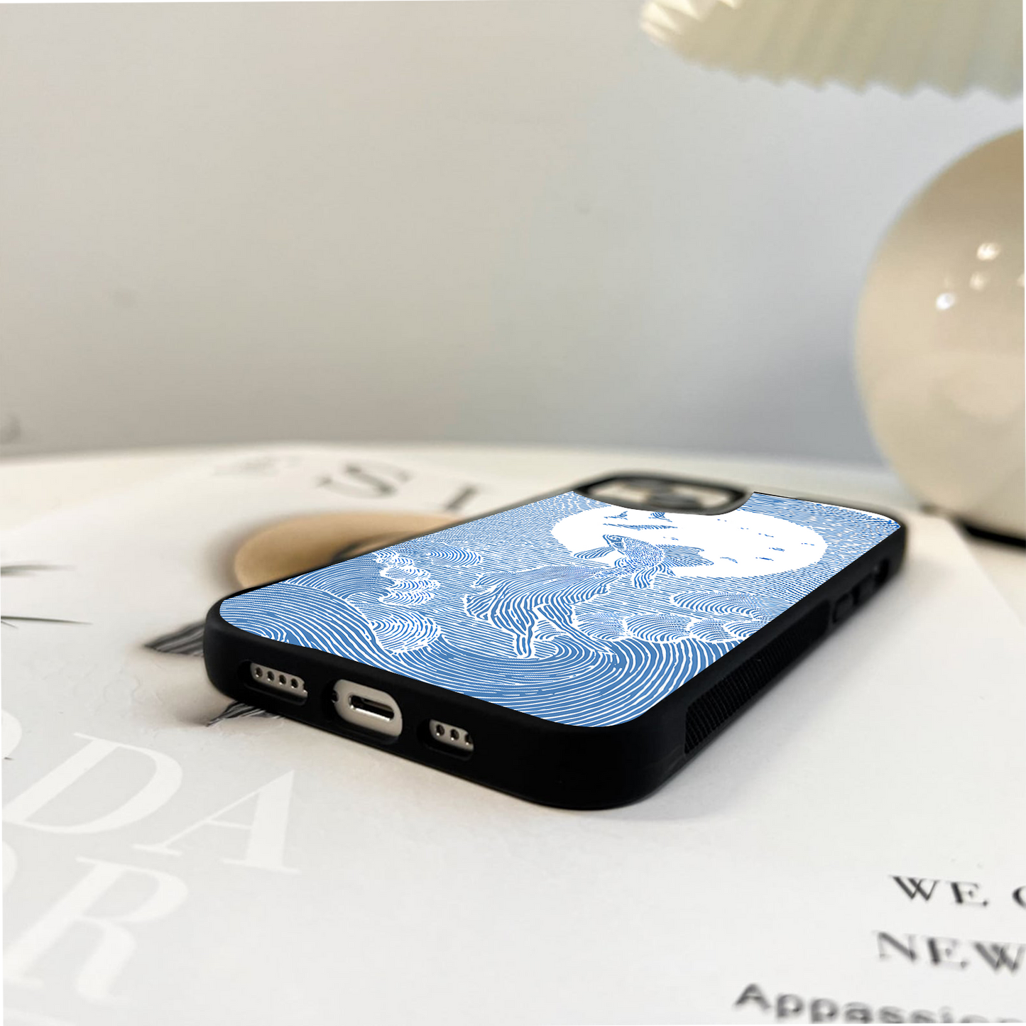 Fish Jumping Moon Glass Case