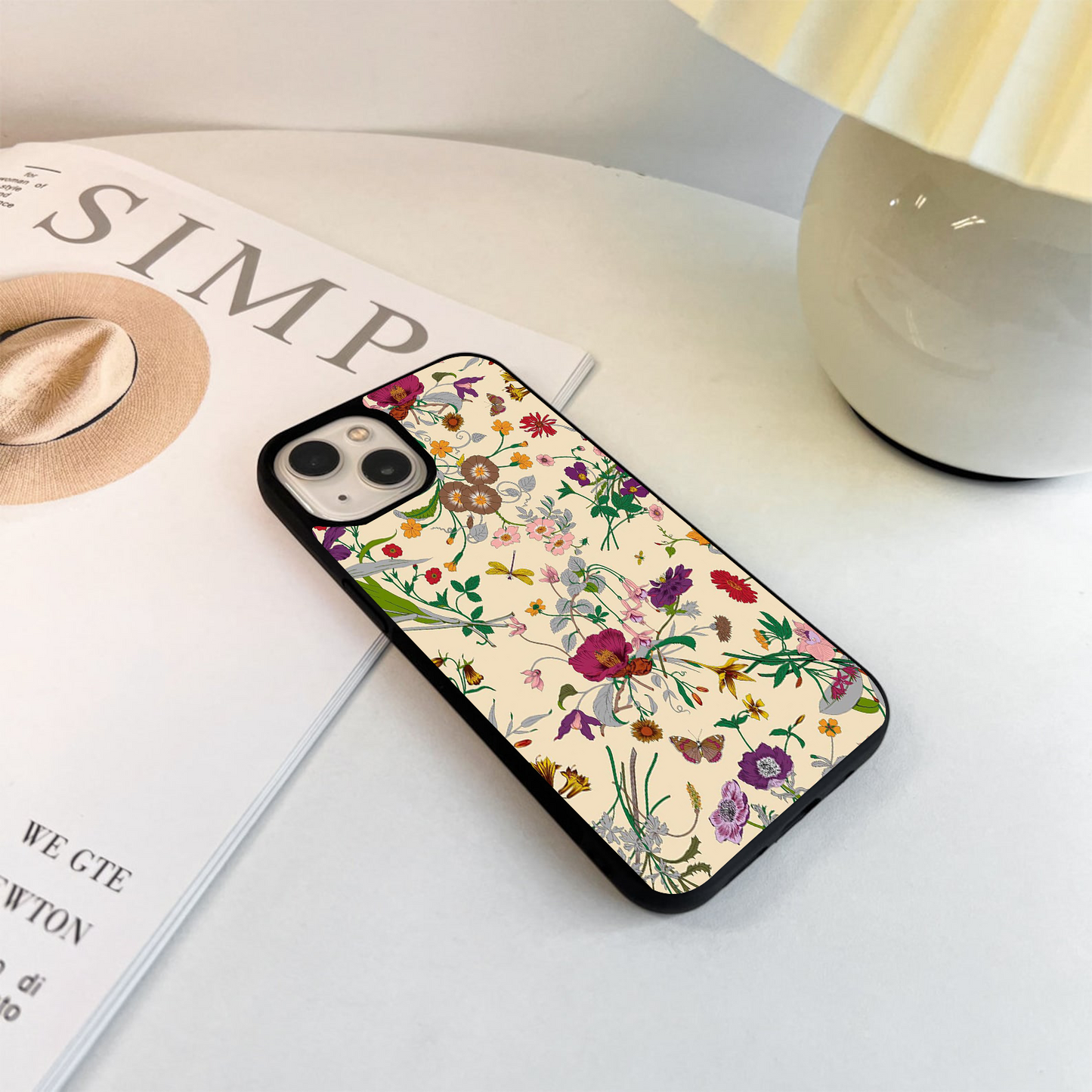 Blooming Serenity Aesthetic Pattern Glass Case