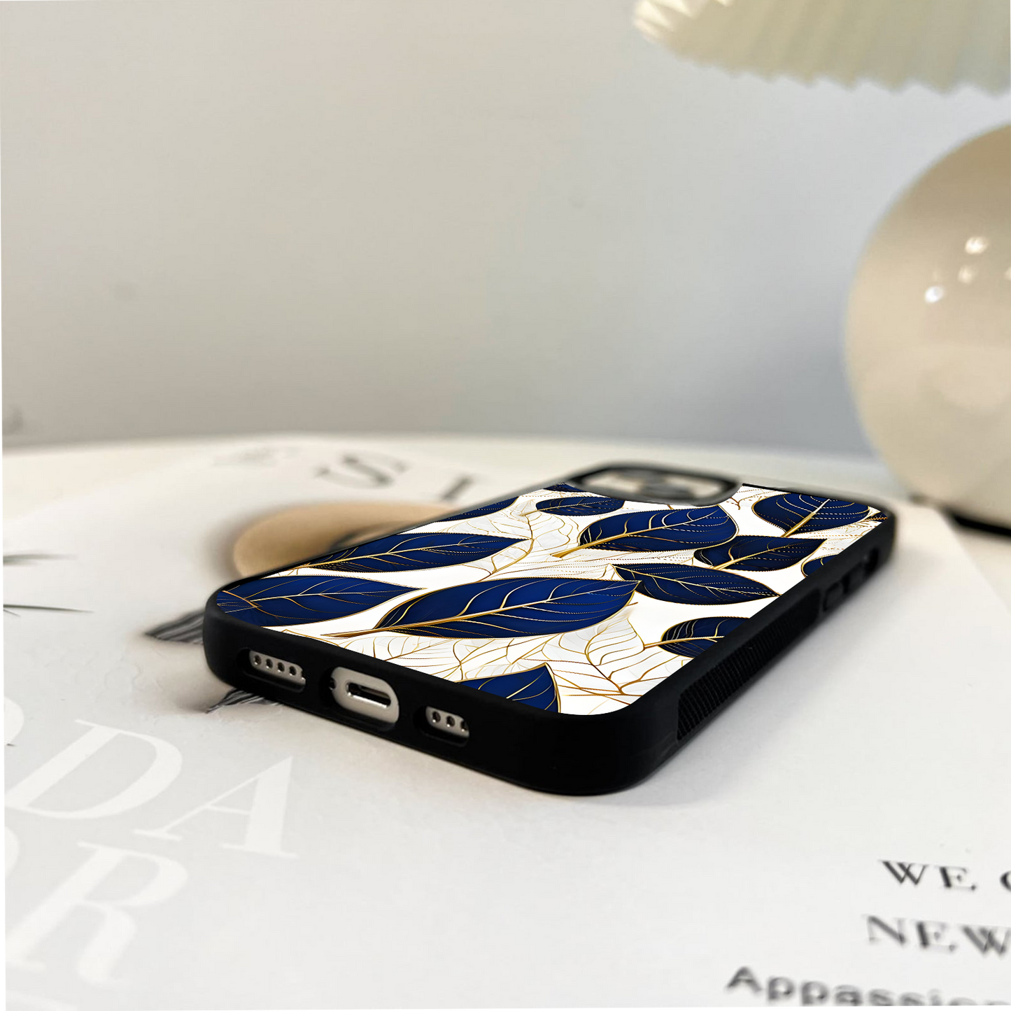 Golden Leaf Elegance Glass Case