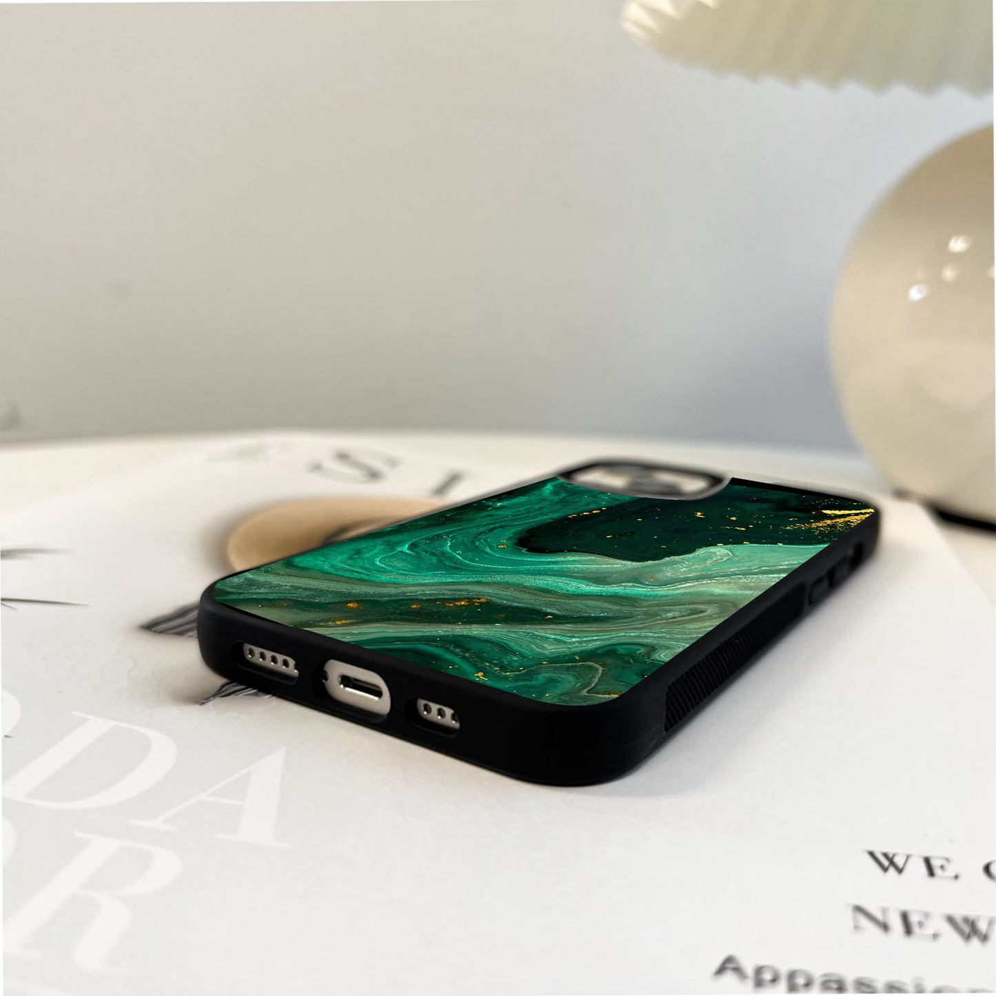 Emerald Galaxy Flow Glass Case