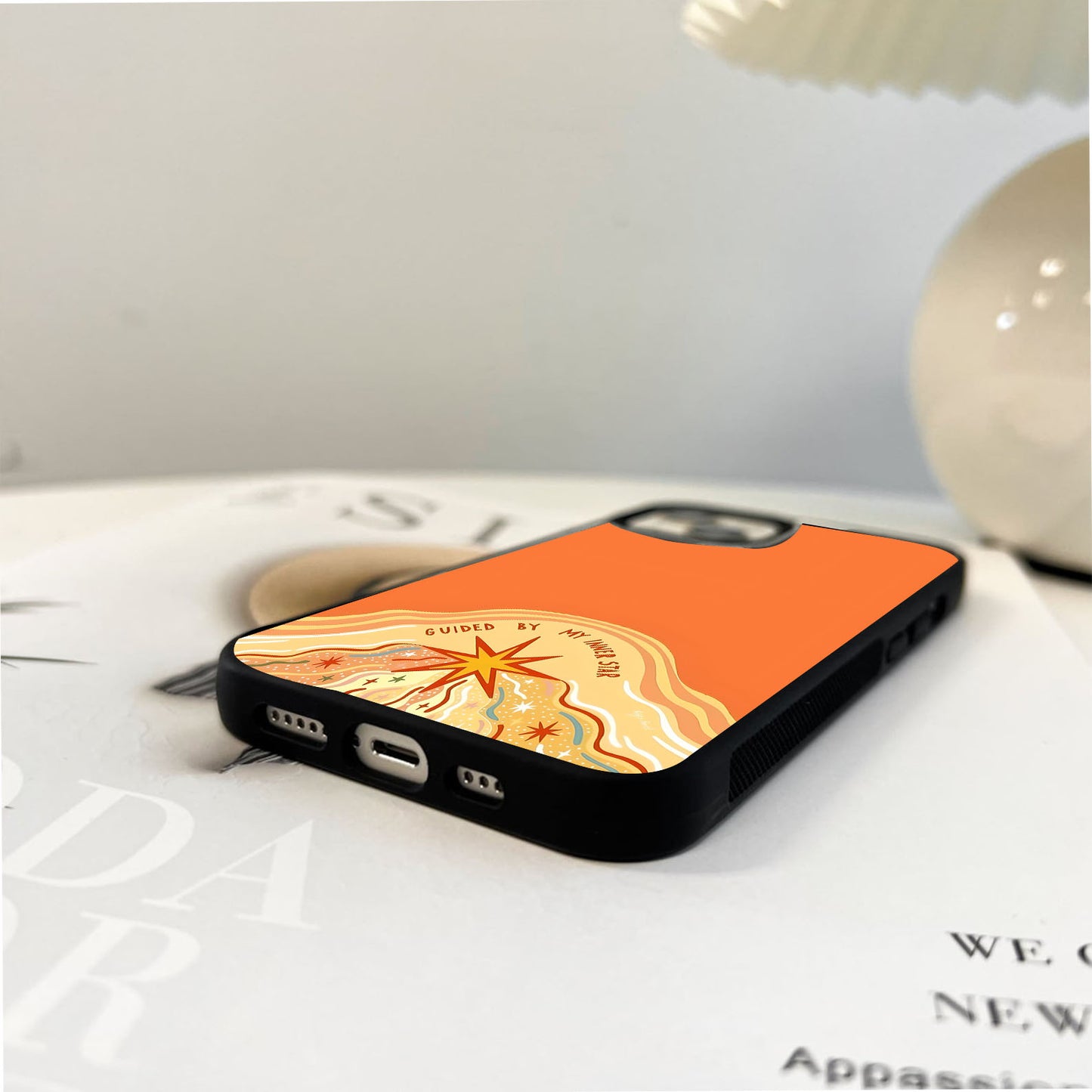 Inner Orange Retro Quote Glass Case