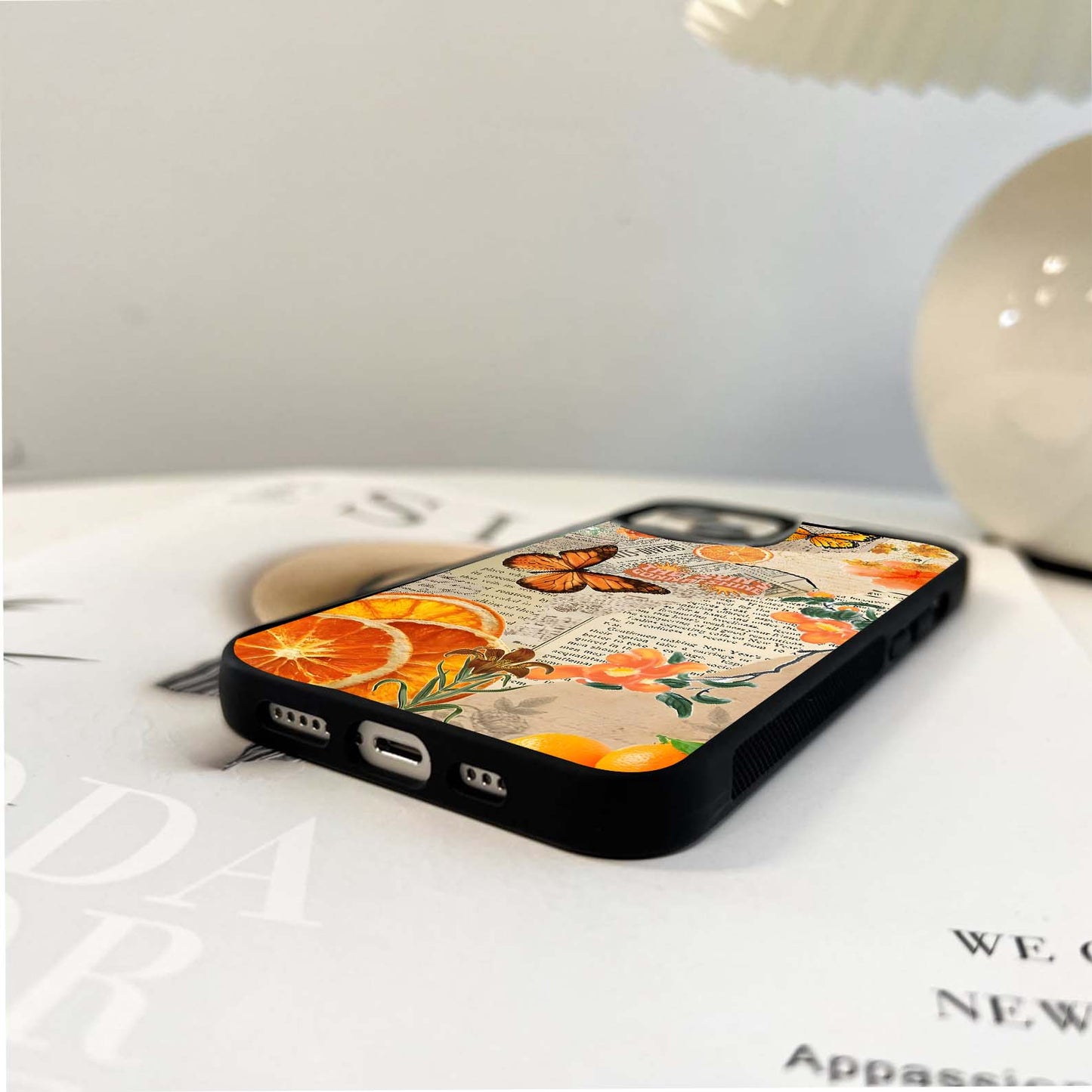 Aesthetic Orange Shine Glass Case