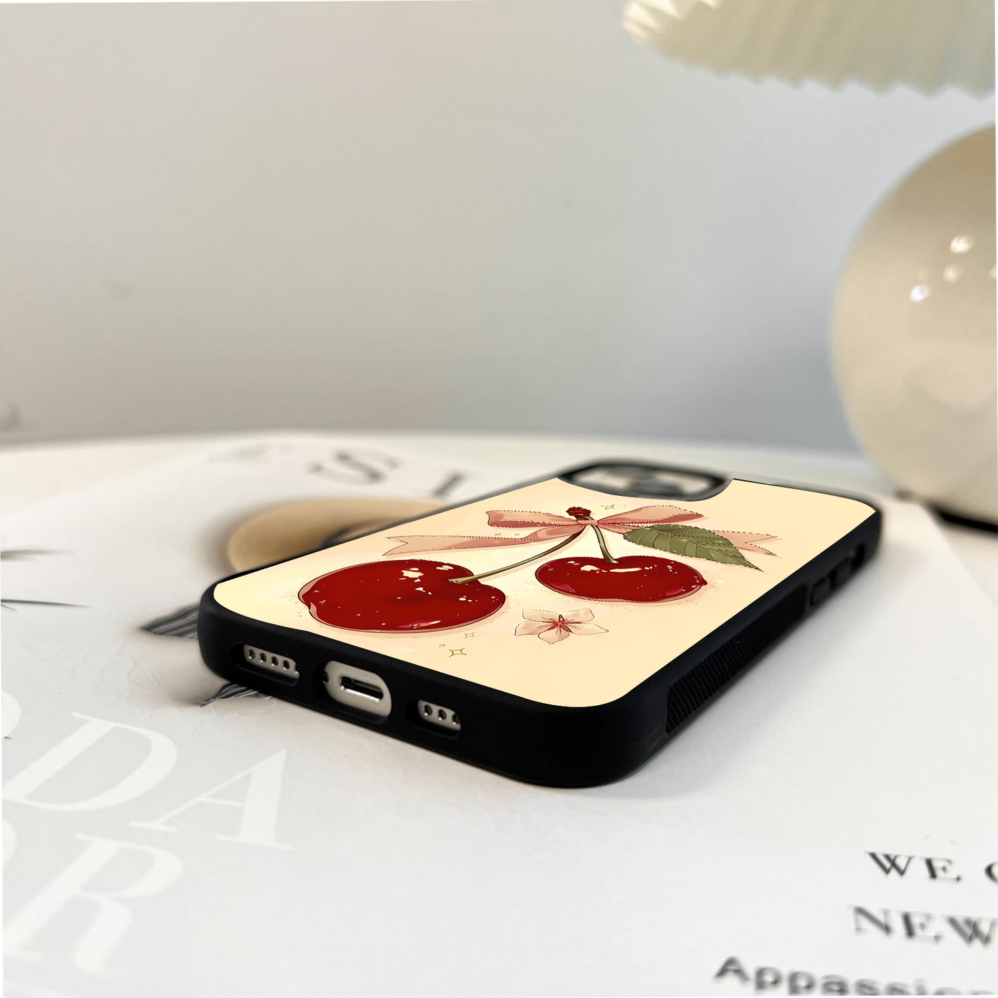 Blushing Cherry Charm Glass Case