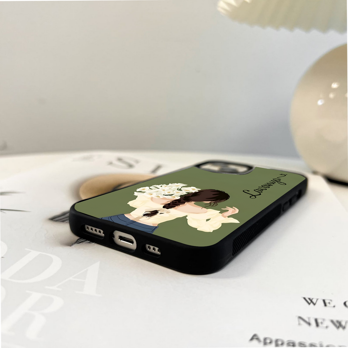 Braided Spring Beauty With Custom Name Glass Case