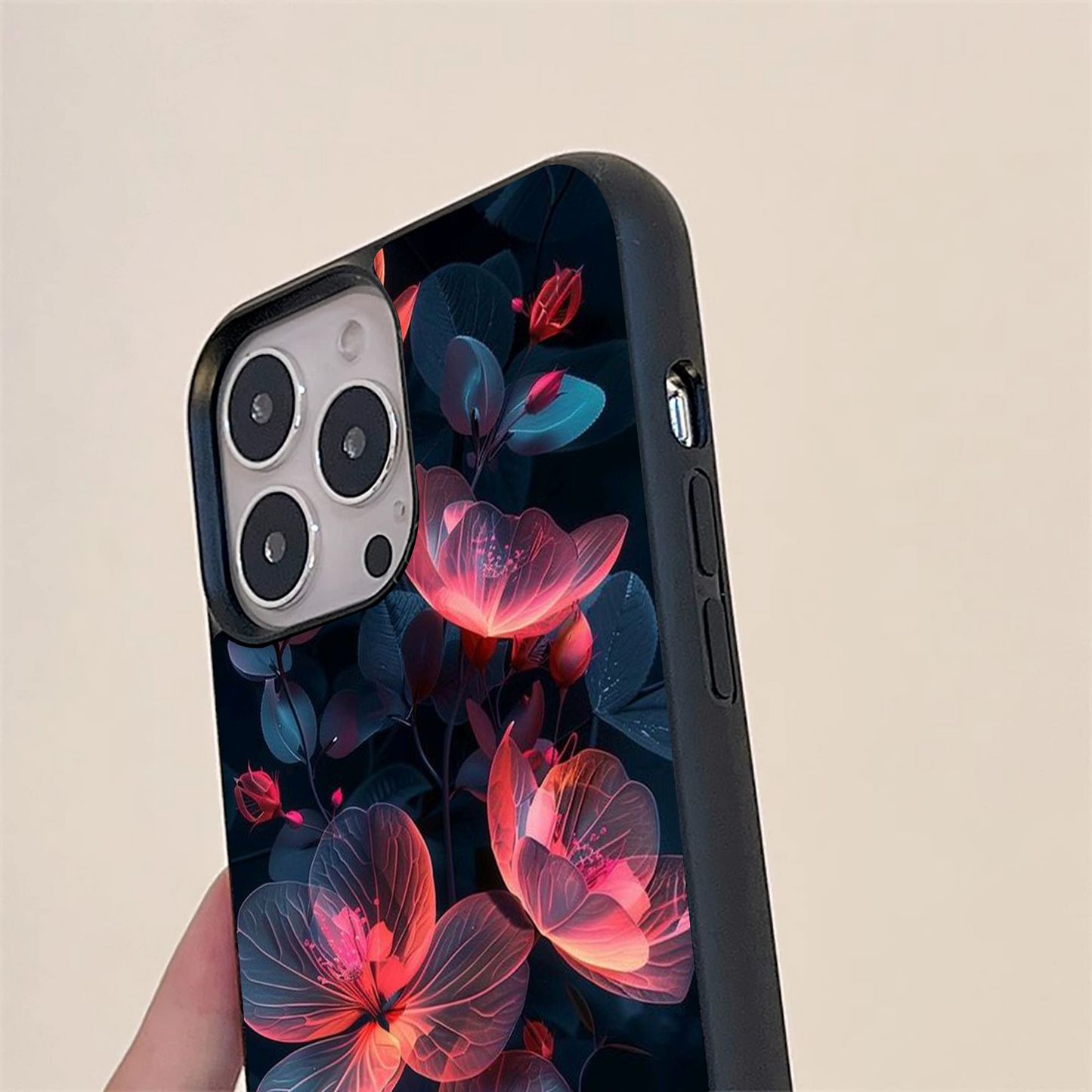 Dark Shade of Flower Glass Case