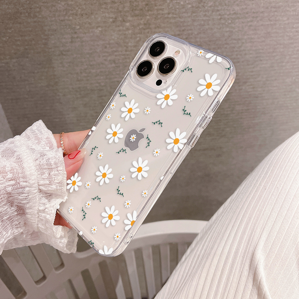 White Sunflower Clear Silicon Cover