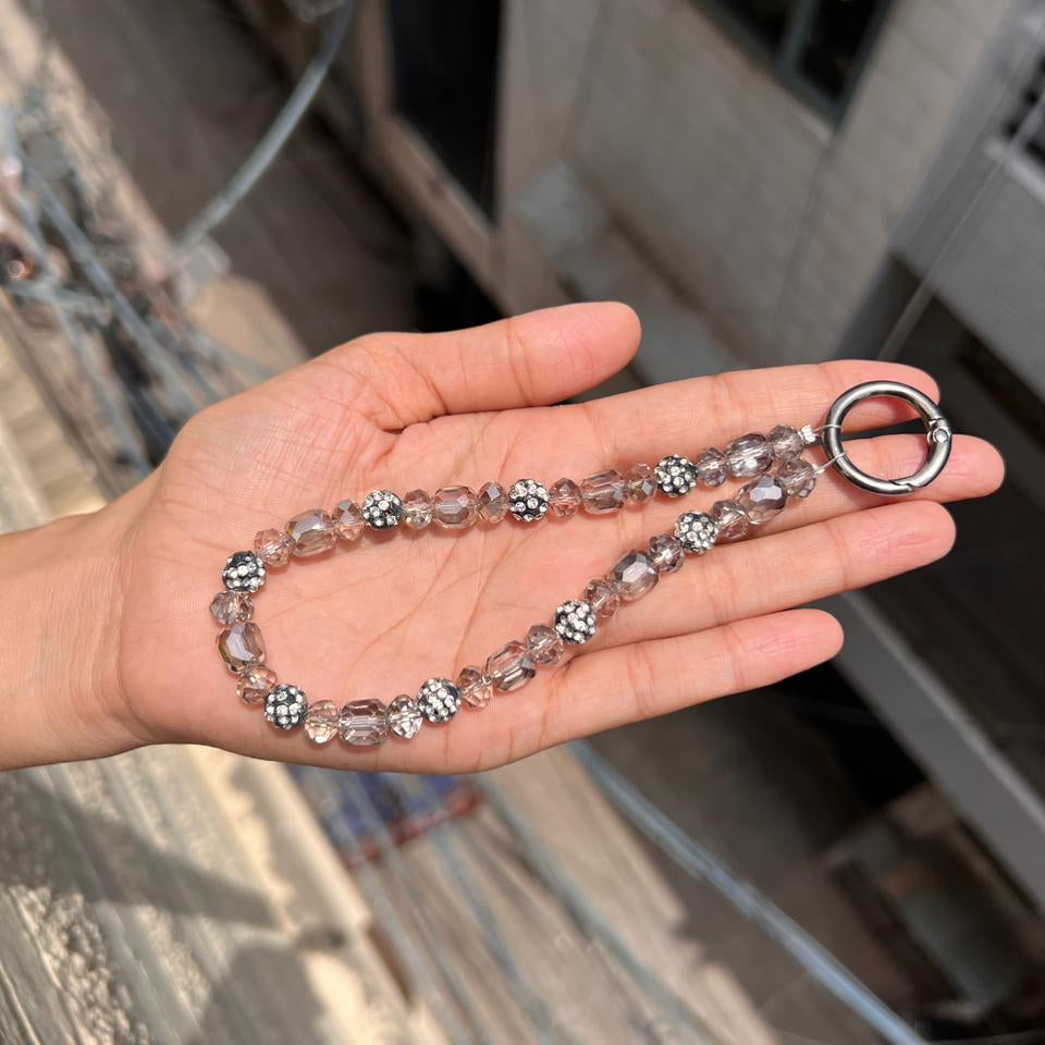 Champagne Crystal Loop Phone Charm