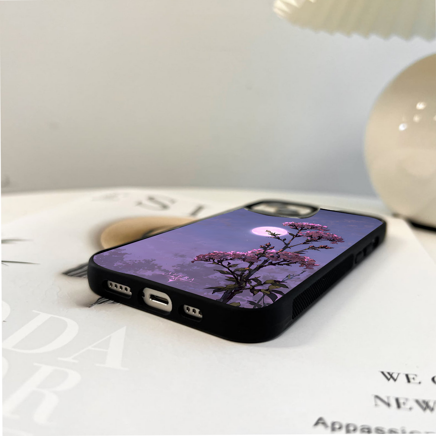 Moonlit Petal Night Glass Case