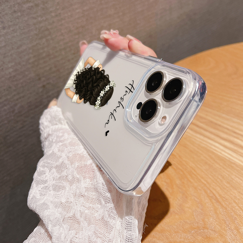 Girl Blossom Beauty Custom Name Clear Silicon Soft Cover