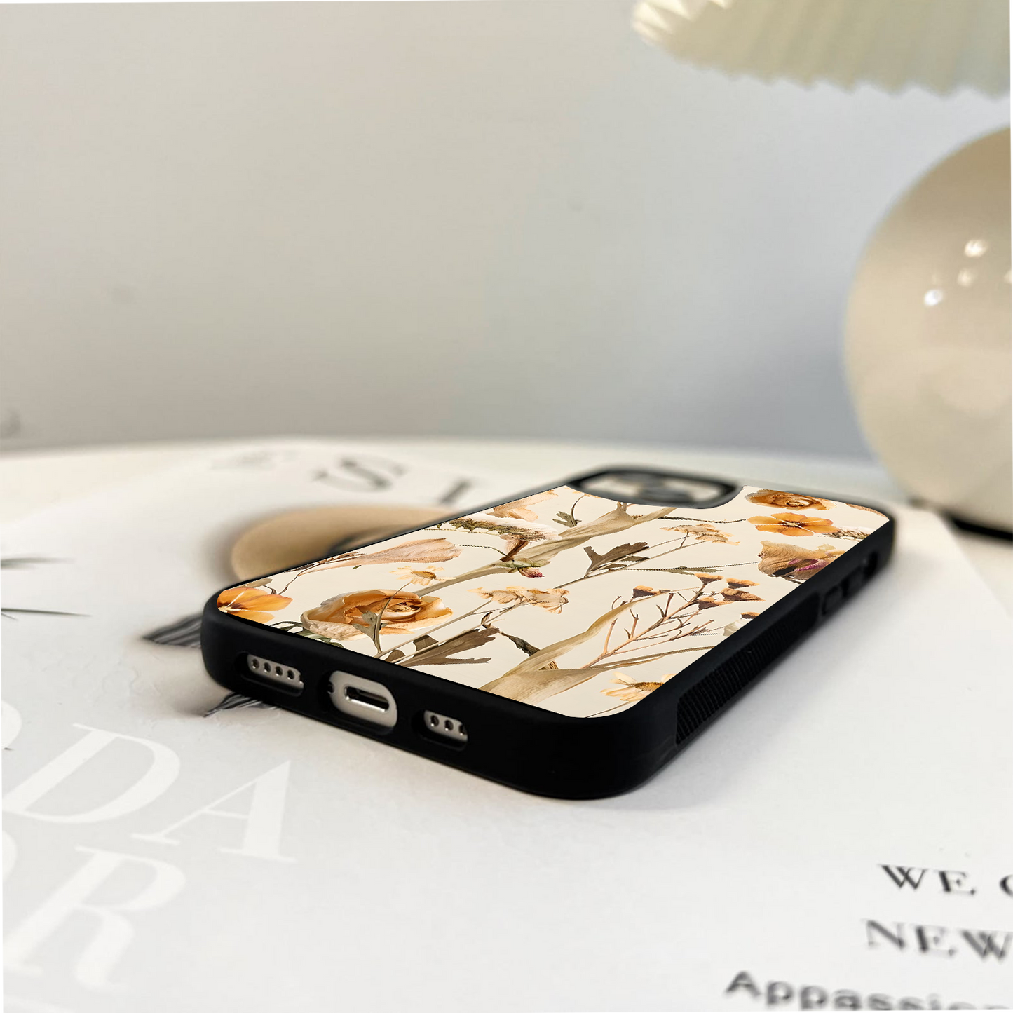 Golden Bloom Stillness Glass Case