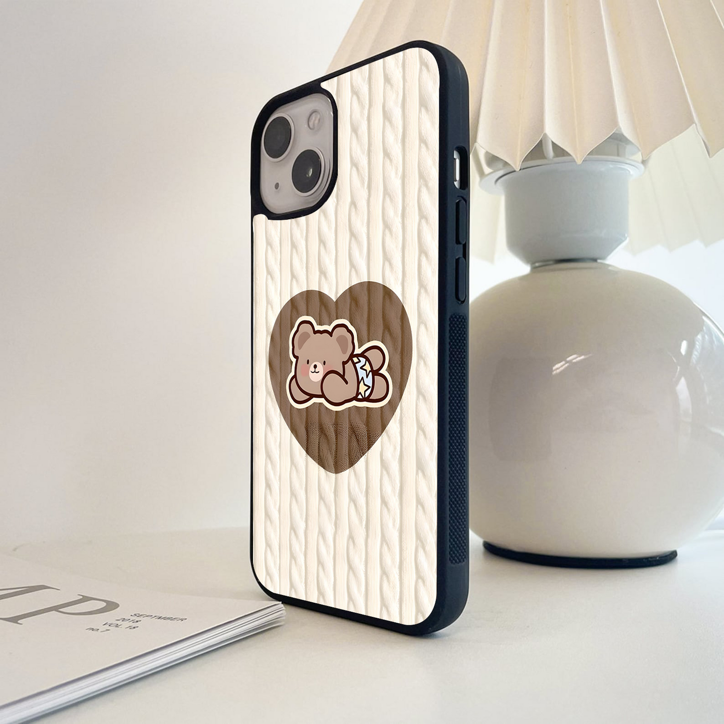 Cozy Bear Dreams Glass Case