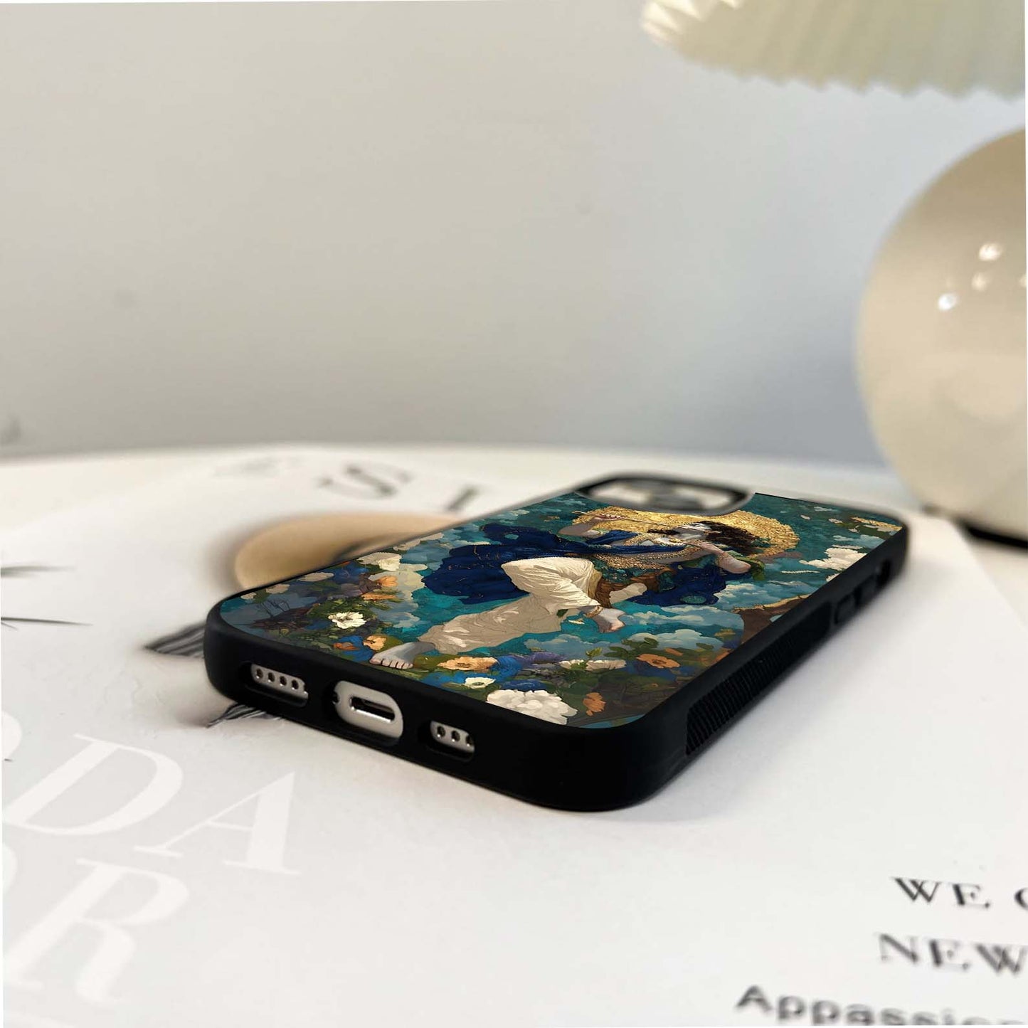 Divine Krishna Art Glass Case