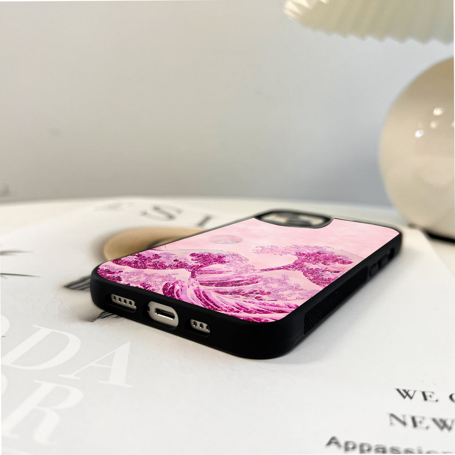 Blossoms Beneath Moon Glass Case