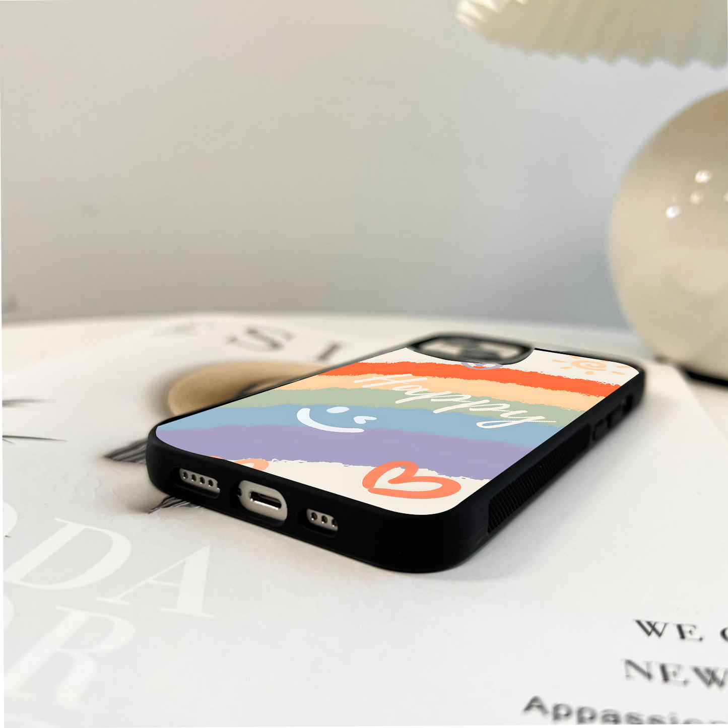 Happy Rainbow Art Glass Case