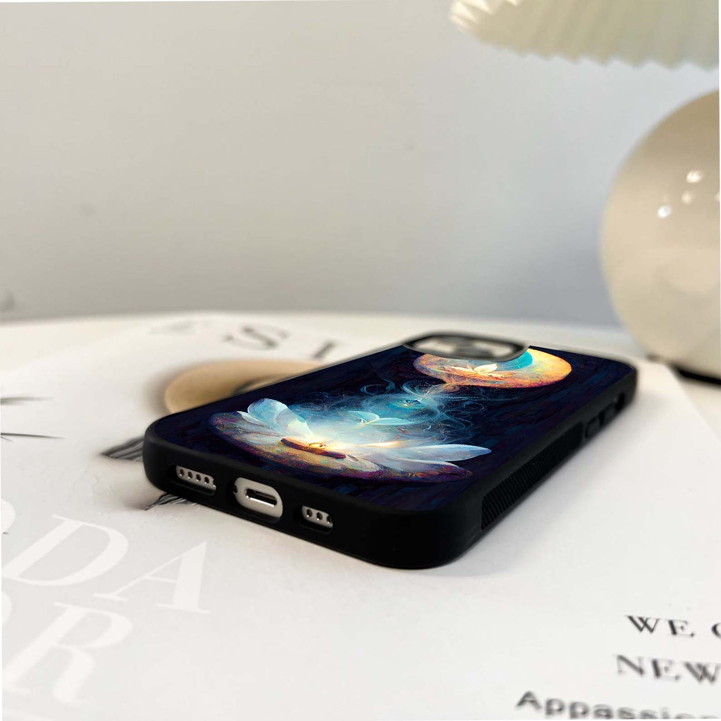 Sacred Lotus Flame Glass Case