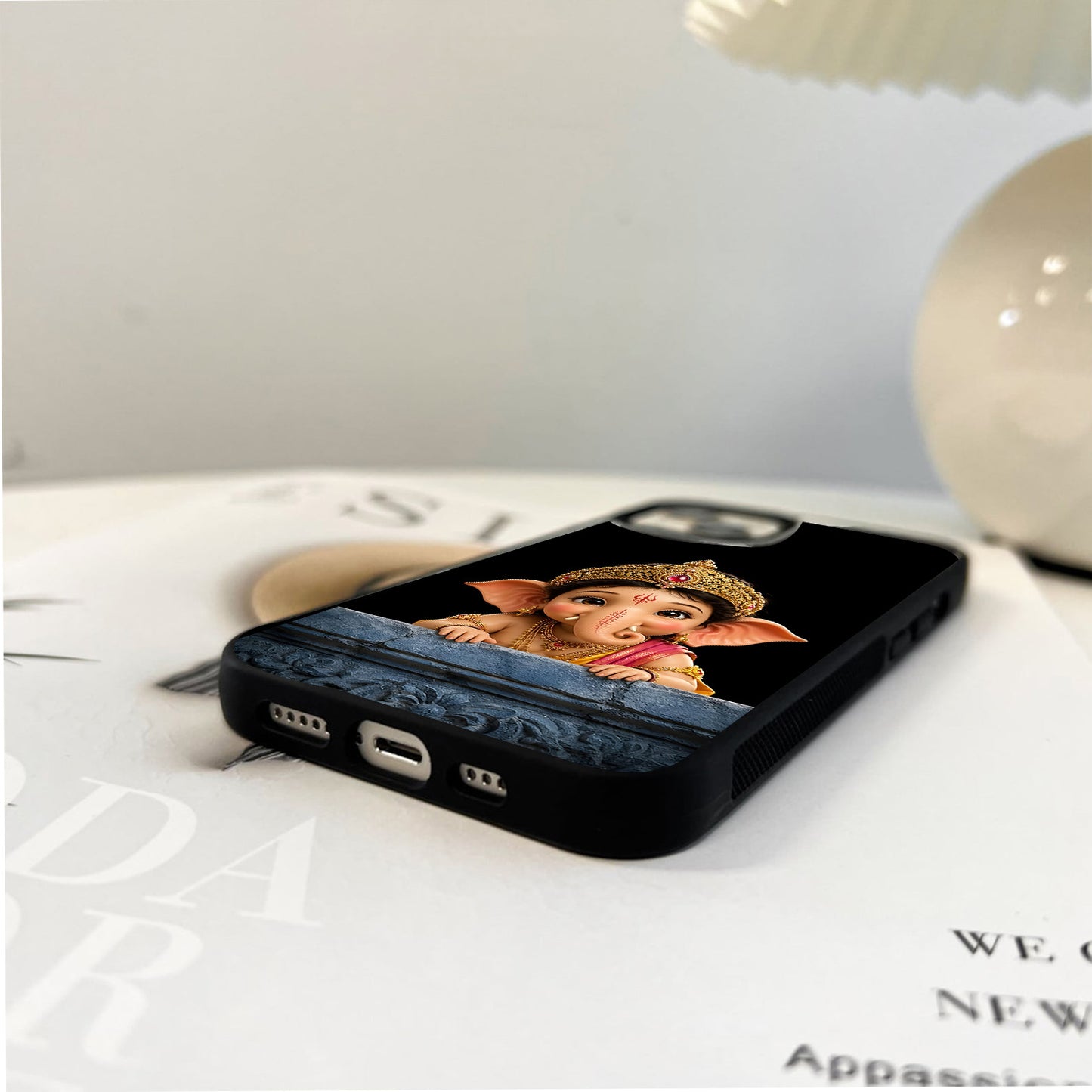 Cute Baby Ganesha Glass Case