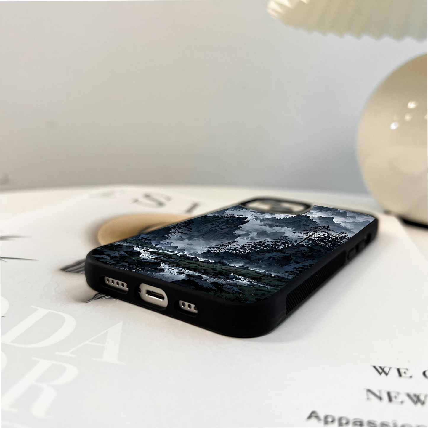 Dark Misty Peaks Glass Case